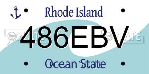 486EBV Rhode Island License Plate
