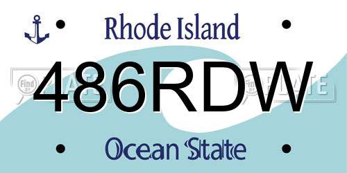 486RDW Rhode Island License Plate