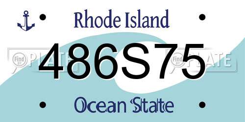 486S75 Rhode Island License Plate