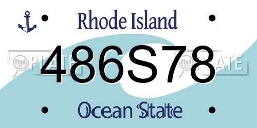 486S78 Rhode Island License Plate