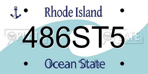 486ST5 Rhode Island License Plate