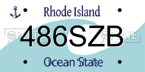 486SZB Rhode Island License Plate