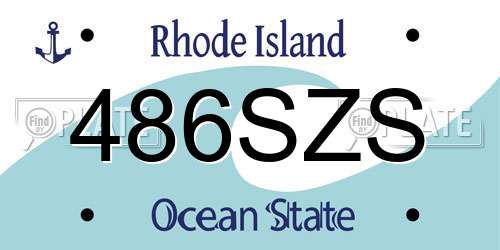486SZS Rhode Island License Plate