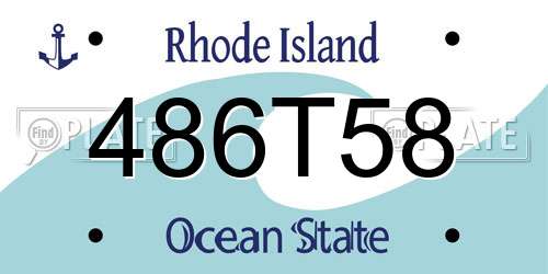 486T58 Rhode Island License Plate