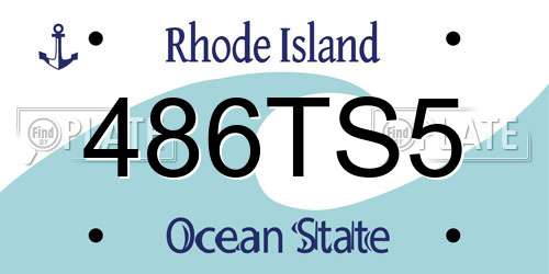 486TS5 Rhode Island License Plate