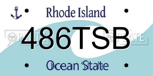 486TSB Rhode Island License Plate