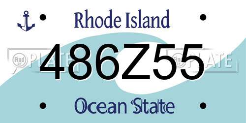 486Z55 Rhode Island License Plate