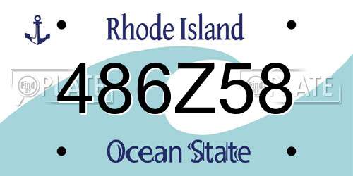 486Z58 Rhode Island License Plate