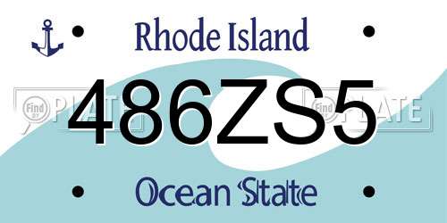 486ZS5 Rhode Island License Plate