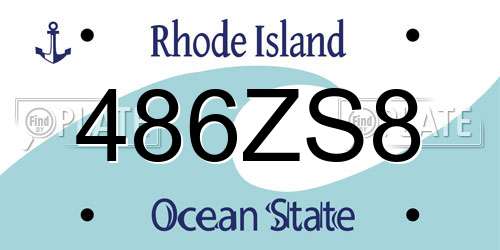 486ZS8 Rhode Island License Plate