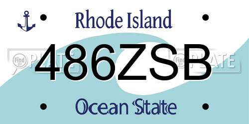 486ZSB Rhode Island License Plate