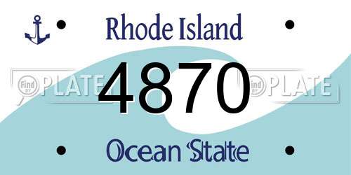 4870 Rhode Island License Plate