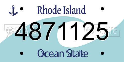4871125 Rhode Island License Plate