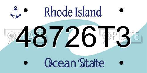 48726T3 Rhode Island License Plate