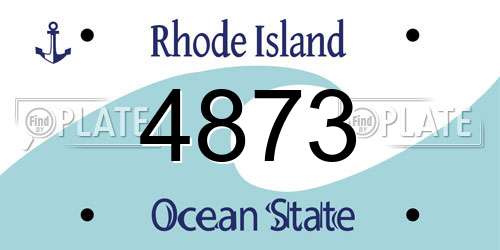 4873 Rhode Island License Plate