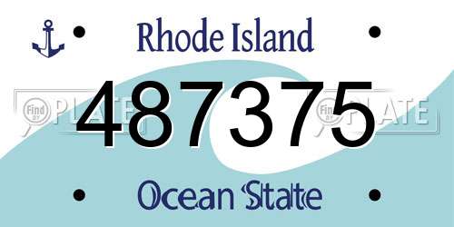 487375 Rhode Island License Plate