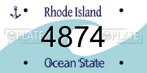 4874 Rhode Island License Plate