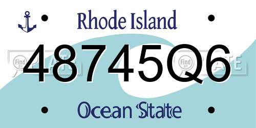 48745Q6 Rhode Island License Plate