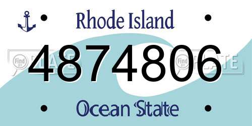 4874806 Rhode Island License Plate