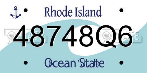 48748Q6 Rhode Island License Plate