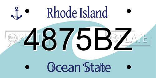 4875BZ Rhode Island License Plate