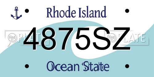 4875SZ Rhode Island License Plate