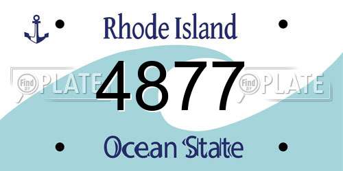 4877 Rhode Island License Plate
