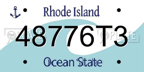 48776T3 Rhode Island License Plate