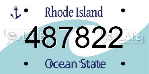 487822 Rhode Island License Plate