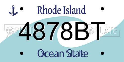 4878BT Rhode Island License Plate