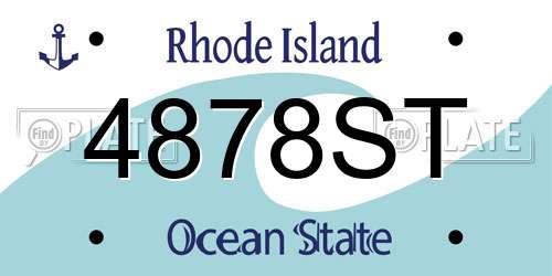 4878ST Rhode Island License Plate