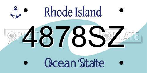 4878SZ Rhode Island License Plate