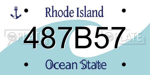 487B57 Rhode Island License Plate