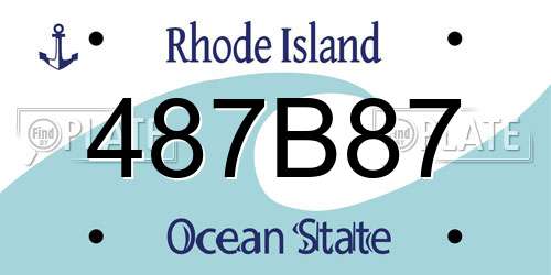 487B87 Rhode Island License Plate