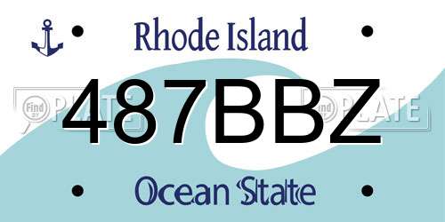 487BBZ Rhode Island License Plate