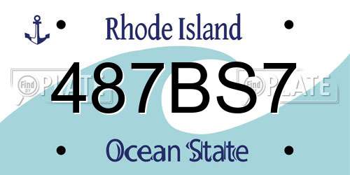 487BS7 Rhode Island License Plate