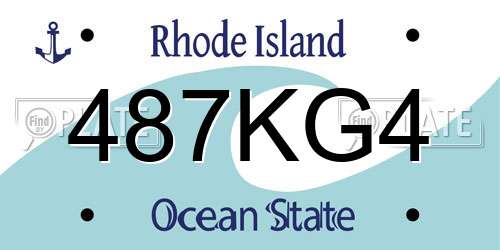 487KG4 Rhode Island License Plate
