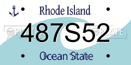 487S52 Rhode Island License Plate