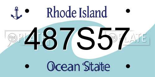487S57 Rhode Island License Plate