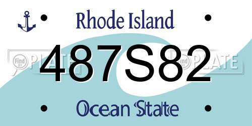 487S82 Rhode Island License Plate