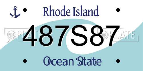 487S87 Rhode Island License Plate