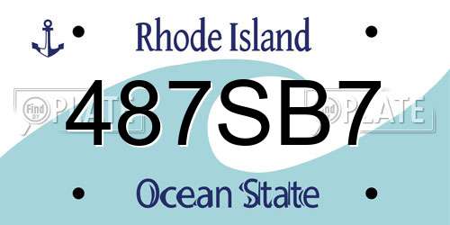 487SB7 Rhode Island License Plate