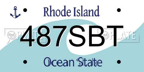 487SBT Rhode Island License Plate