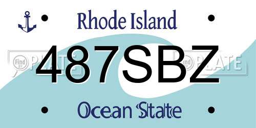 487SBZ Rhode Island License Plate