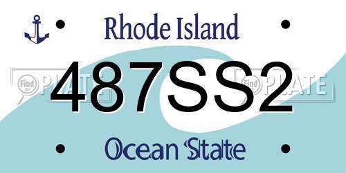 487SS2 Rhode Island License Plate