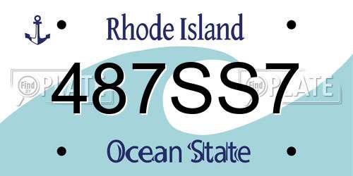 487SS7 Rhode Island License Plate