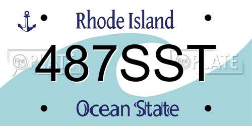 487SST Rhode Island License Plate