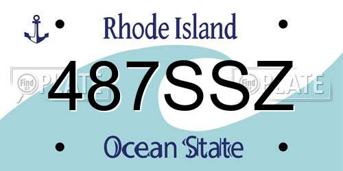 487SSZ Rhode Island License Plate
