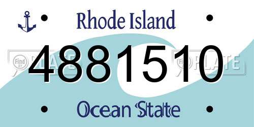 4881510 Rhode Island License Plate