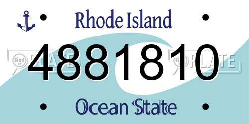 4881810 Rhode Island License Plate